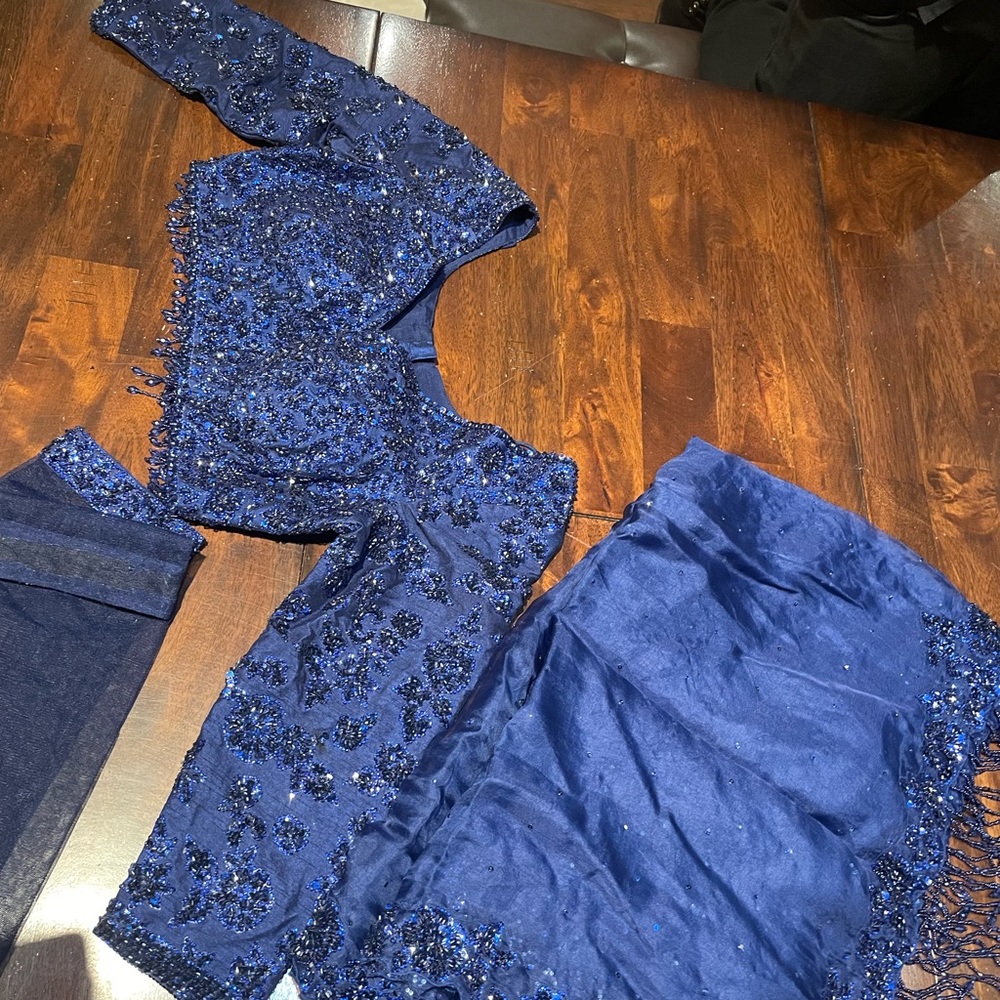 Seema Gujral Custom Midnight Sparkling Lehenga Bu… - image 2